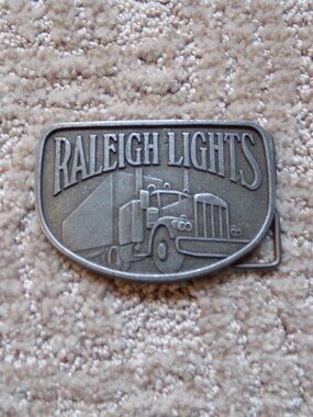 Vintage Raleigh Lights Truck Trucker Belt Buckle